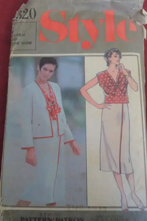 STYLE 4320 UNLINED JACKET-TOP & WRAP SKIRT SIZE 10-12-14 - COMPLETE  - SEWING PATTERN