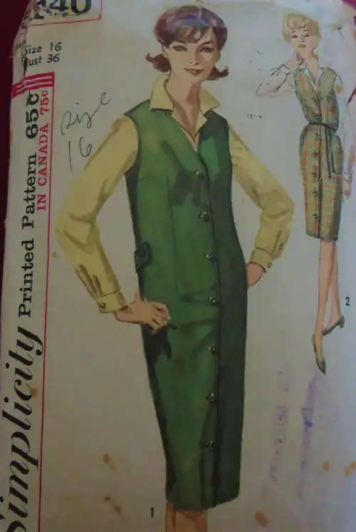 VINTAGE SIMPLICITY 5140 PINAFORE & BLOUSE SIZE 16 BUST 36" COMPLETE SEWING PATTERN