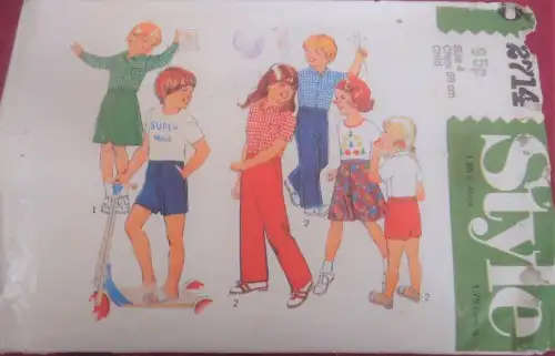 STYLE 2714 KID`S SKIRT-PANTS-SHORTS SIZE 4 YEARS CHEST 58 CM - COMPLETE SEWING PATTERN
