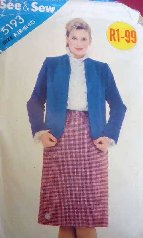 BUTTERICK 5193 JACKET & SKIRT SIZE A8-10-12 COMPLETE SEWING PATTERN