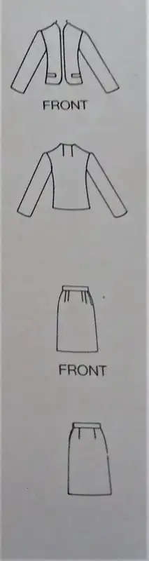 BUTTERICK 5193 JACKET & SKIRT SIZE A8-10-12 COMPLETE SEWING PATTERN