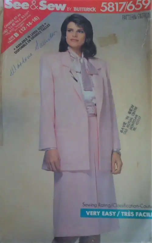 BUTTERICK 5817 JACKET & SKIRT SIZE A 6-8-10 COMPLETE -  SEWING PATTERN