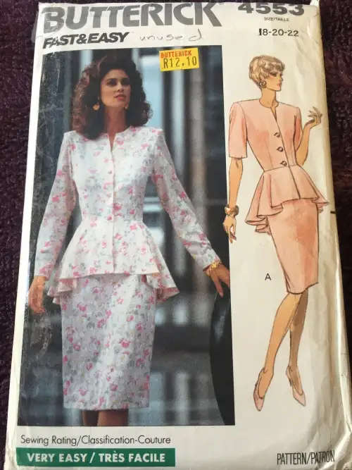 PATTERN BUTTERICK 4553 (UNUSED) - TOP and SKIRT (SIZE 18-20-22) - PATTER SEWING PATTERN