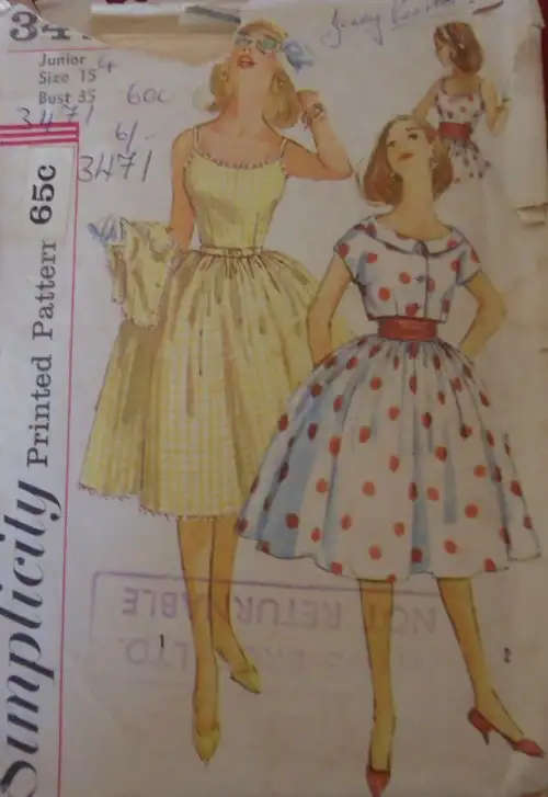 RARE FIND SIMPLICITY 3471  ONE PIECE DRESS WITH JACKET - SIZE 15 BUST 35" SEE LISTING SEWING PATTERN
