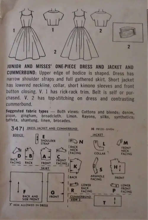 RARE FIND SIMPLICITY 3471  ONE PIECE DRESS WITH JACKET - SIZE 15 BUST 35" SEE LISTING SEWING PATTERN