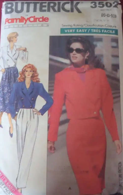 BUTTERICK PATTERN 3502 BUNNY JACKET-SKIRT-PANTS SIZES 6-8-10 - COMPLETE  SEWING PATTERN