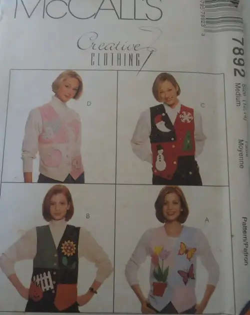 McCALLS PATTERN 7892 LINED WAISTCOATS SIZE LARGE 16-18 COMPLETE     SEWING PATTERN