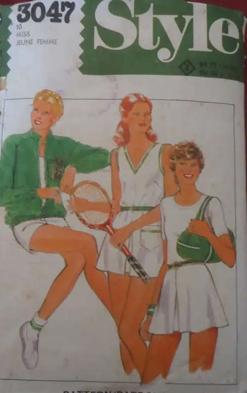 VINTAGE STYLE 3047 UNLINED JACKET-TENNIS DRESS-SIZE 10 COMPLETE SEWING PATTERN