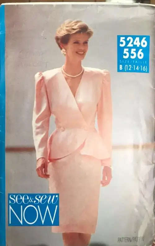 See and Sew Now 5246/556, ladies formal jacket and skirt, size 12-16 SEWING PATTERN