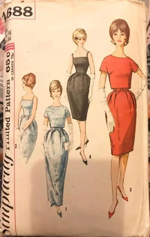 Sewing pattern Simplicity 4688, ladies` vintage 1 piece dress and jacket SEWING PATTERN