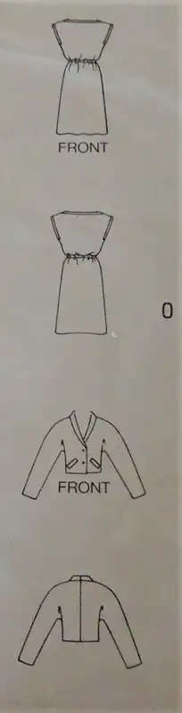 BUTTERICK PATTERN 5154 ELASTIC WAIST DRESS & SHORT JACKET SIZE B 14 + 16 + 18 COMPLET SEWING PATTERN