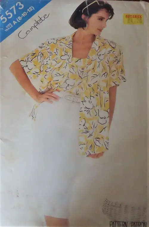 BUTTERICK PATTERN 5573 - SHIRT, TOP & SKIRT SIZES A8-10-12 COMPLETE SEWING PATTERN