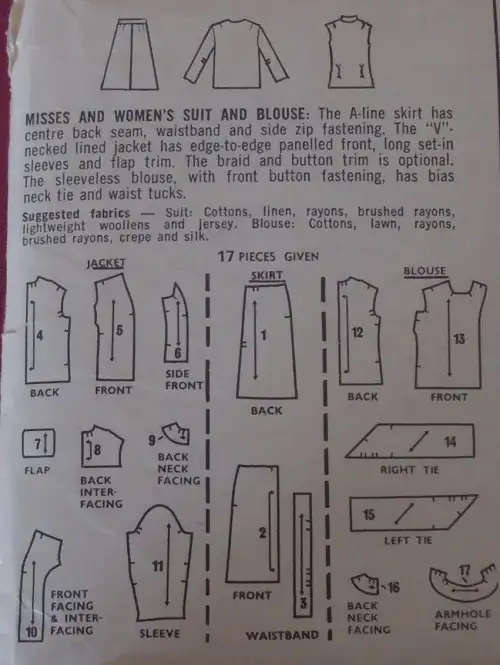 STYLE 2362 SKIRT SUIT & BLOUSE SIZE 14 BUST 36` COMPLETE SEWING PATTERN