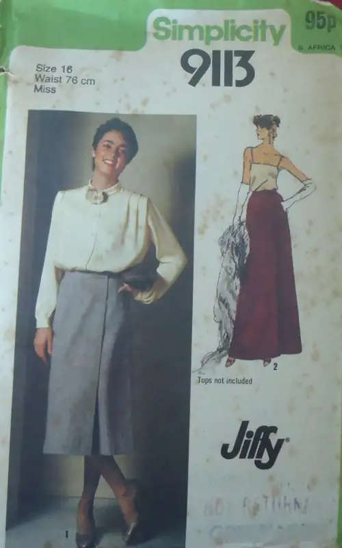 SIMPLICITY 9113 FRONT WRAP SKIRT SIZE 16 WAIST 76 CM COMPLETE- WRAP SKIRT SEWING PATTERN