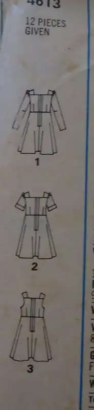 STYLE 4613 DRESS WITH SQUARE NECKLINE SIZE 14 BUST 92 CM COMPLETE-ZIPLOC BAG SEWING PATTERN
