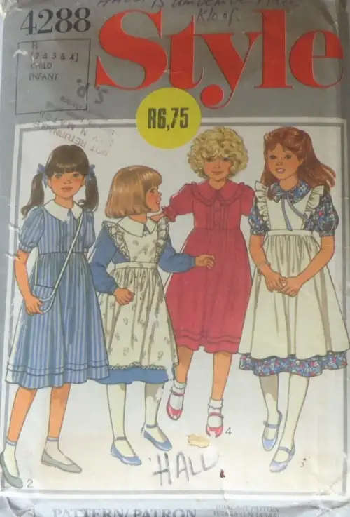 STYLE 4288 TODDLER DRESS -PINAFORE SIZE 2-3-4 YEARS COMPLETE-PART CUT SEWING PATTERN