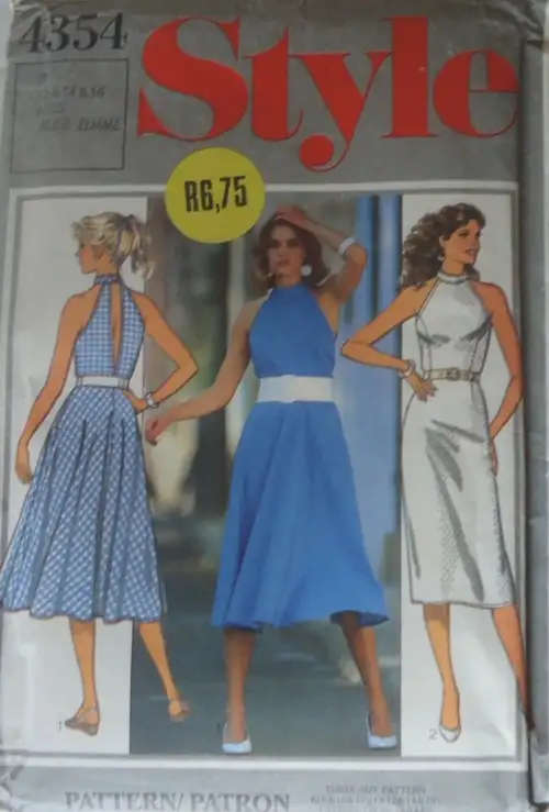 STYLE 4354 STUNNING NECKLINE DRESS SIZE 12-14-16 COMPLETE SEWING PATTERN