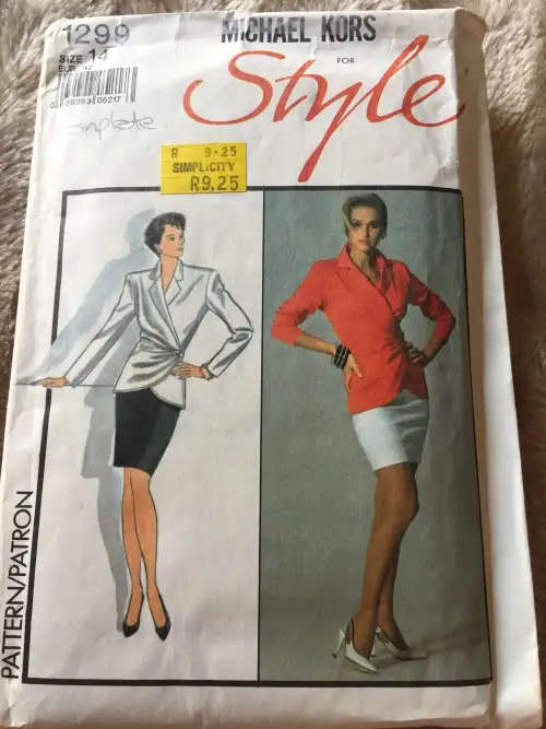 PATTERN STYLE 1299 (MICHAEL KORS, COMPLETE) - JACKET&SKIRT (SIZE 14) SEWING PATTERN