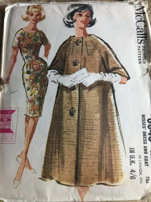 PATTERN MCCALL`S 6640*1962 (VERY VINTAGE, TIDY PATTERNS) - DRESS & COAT (SIZE 14)- SEWING PATTERN