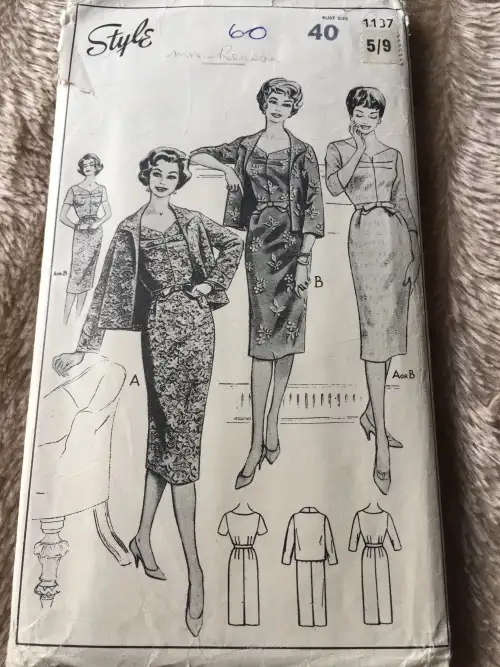 PATTERN STYLE 1137 (VERY VINTAGE, NEAT & TIDY PATTERN) - DRESS & JACKET (SIZE 40) SEWING PATTERN