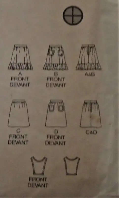 BUTTERICK 6647 GIRL`S SKIRT & DETACHABLE BIB SIZE 12-14 YEARS COMPLETE-  SEWING PATTERN