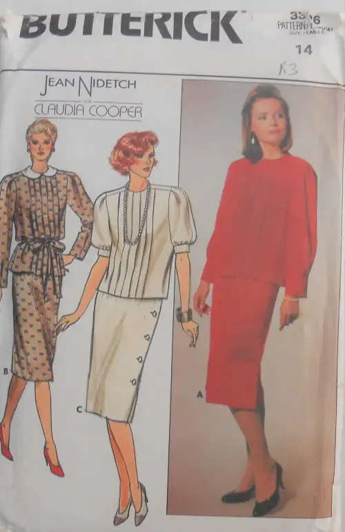BUTTERICK PATTERN 3326 TWO PIECE DRESS & BELT SIZES 14 COMPLETE-UNCUT-F/FOLDED-  SEWING PATTERN