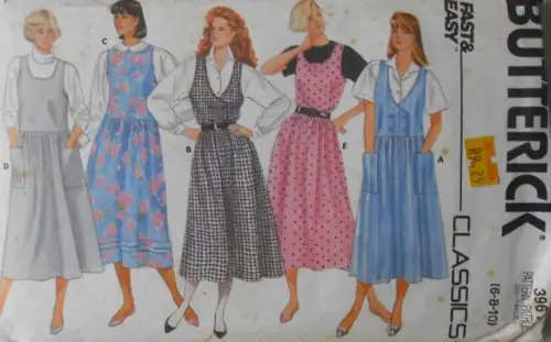 BUTTERICK 3961 PINAFORE SIZE 6-8-10 COMPLETE SEWING PATTERN