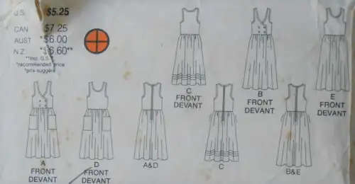 BUTTERICK 3961 PINAFORE SIZE 6-8-10 COMPLETE SEWING PATTERN