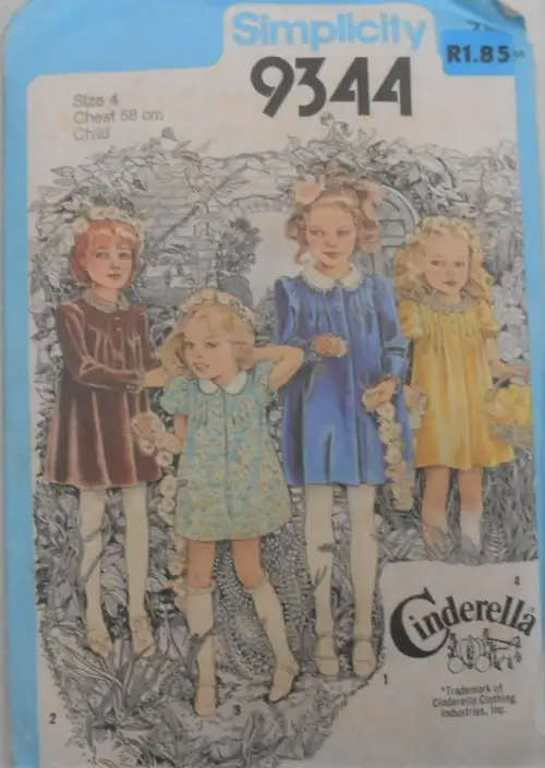 SIMPLICITY 9344 GIRLS A-LINE DRESS SIZE 4 CHEST 58 CM COMPLETE   SEWING PATTERN