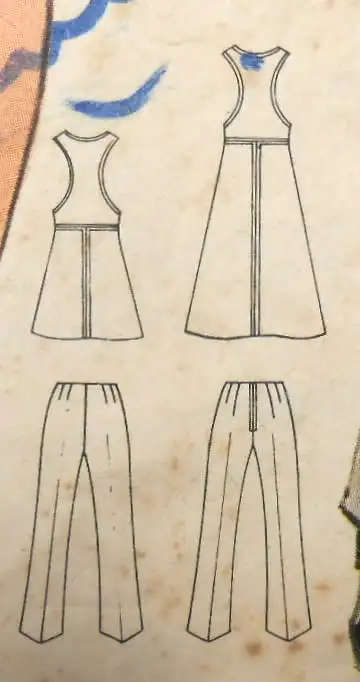 BUTTERICK 5852 PINAFORE & PANTS SIZE 10 BUST 32 1/2 COMPLETE -  SEWING PATTERN