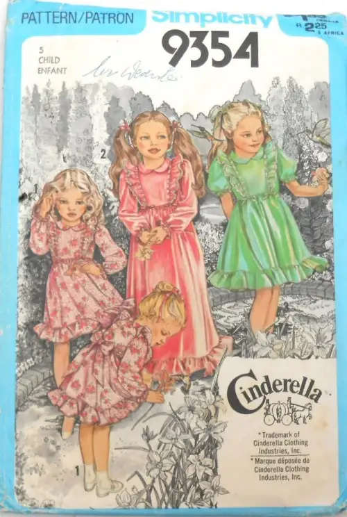 SIMPLICITY 9354 GIRLS DRESS IN 2 LENGTHS SIZE 5 YEARS COMPLETE   SEWING PATTERN
