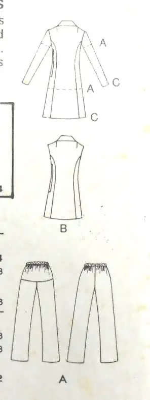 VINTAGE BUTTERICK 6519 MATERNITY DRESS-PANTS SIZE 12 BUST 34 COMPLETE  SEWING PATTERN