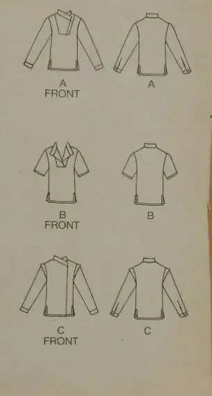 BUTTERICK 6190 SET OF BLOUSES SIZE 14 COMPLETE SEWING PATTERN