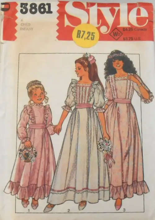 STYLE 3861 GIRLS LINED BRIDESMAID OR PARTY DRESS SIZE 6 YEARS COMPLETE SEWING PATTERN