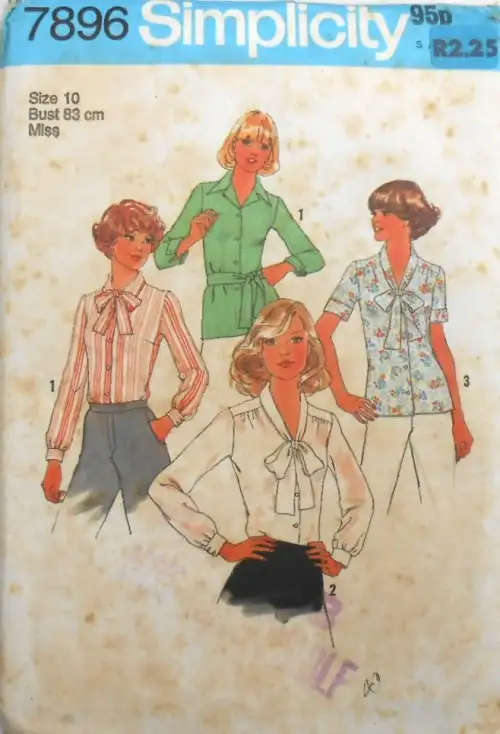 SIMPLICITY 7896 SET OF BLOUSES SIZE 10 BUST 83 CM COMPLETESIMPLICITY 7896 SET OF BL-  SEWING PATTERN