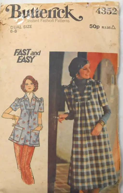BUTTERICK 4352 DRESS & TOP SIZE 6-8 COMPLETE SEWING PATTERN