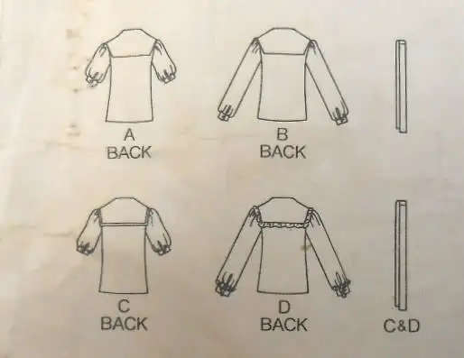 BUTTERICK 4220 SET OF BLOUSES SIZE 8 COMPLETE SEWING PATTERN