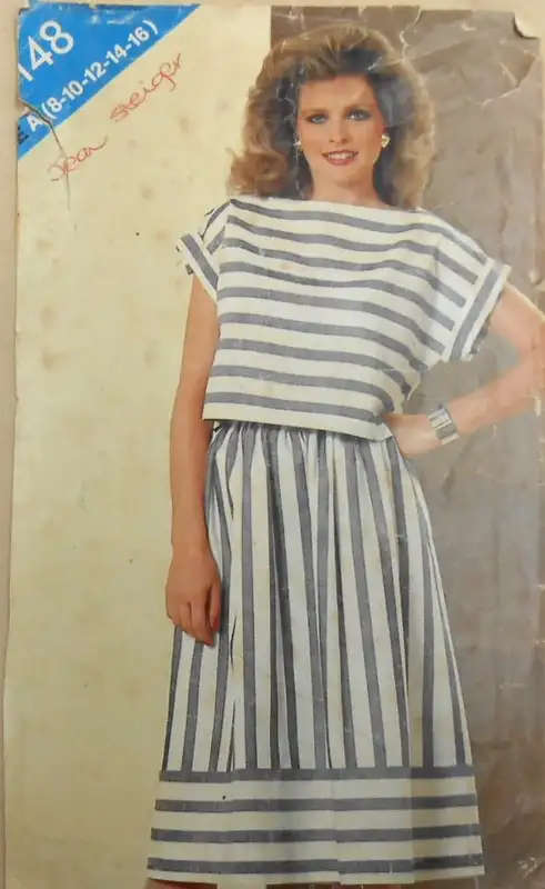 BUTTERICK 5148 TOP & SKIRT- SIZE 8-10-12-14-16 COMPLETE-CUT TO 10  SEWING PATTERN