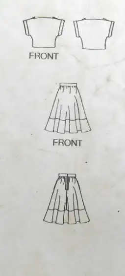 BUTTERICK 5148 TOP & SKIRT- SIZE 8-10-12-14-16 COMPLETE-CUT TO 10  SEWING PATTERN