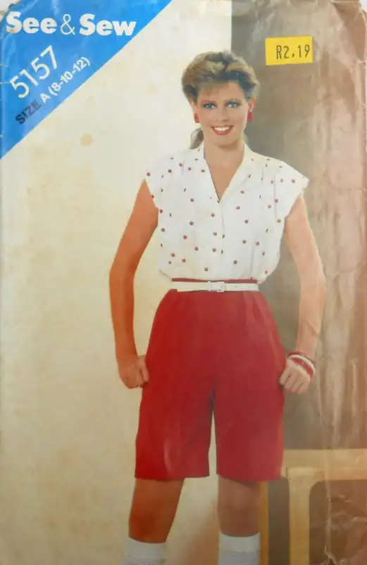 BUTTERICK 5157 BLOUSE & SHORTS - SIZE 8-10-12 COMPLETE SEWING PATTERN
