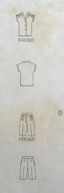 BUTTERICK 5157 BLOUSE & SHORTS - SIZE 8-10-12 COMPLETE SEWING PATTERN