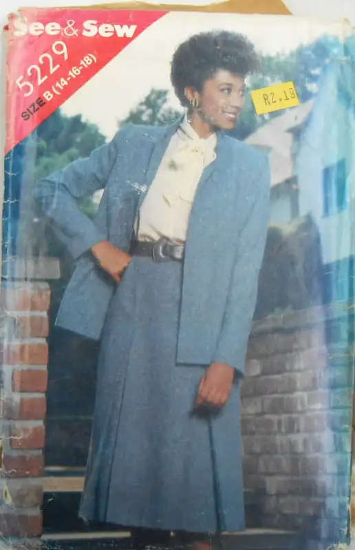 BUTTERICK 5229 JACKET-SKIRT - SIZE 14-16-18 COMPLETE-ZIPLOC SEWING PATTERN