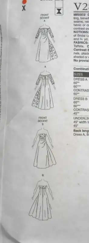 VOGUE V2842 BRIDAL DRESS CLOSE FITTNG BODICE & FLOOR LENGTH SIZE 12-14-16 COMPLETE-PA SEWING PATTERN