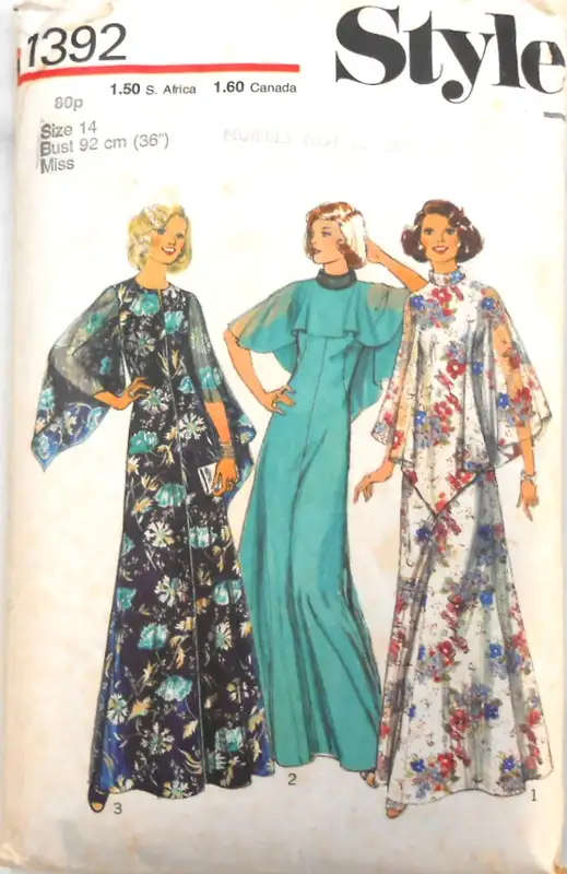 VINTAGE STYLE 1392 STUNNING LINED DRESS SIZE 14 BUST 92 CM COMPLETE SEWING PATTERN