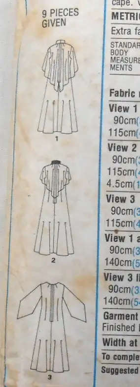 VINTAGE STYLE 1392 STUNNING LINED DRESS SIZE 14 BUST 92 CM COMPLETE SEWING PATTERN