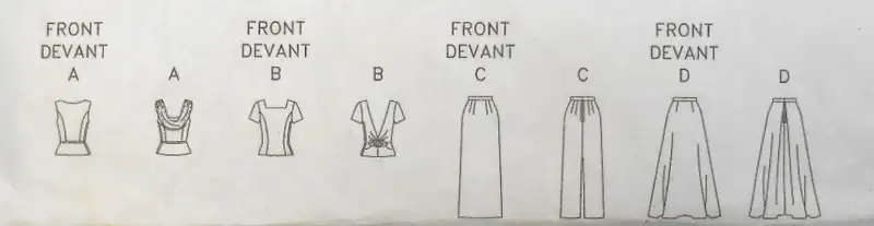 BUTTERICK 4129 STUNNING SLEEVELESS LINED TOPS & SKIRTS SIZE 12-14-16 COMPLETE CUT TO SEWING PATTERN