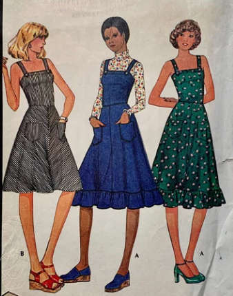 VINTAGE McCALLS 4535 DRESS OR PINAFORE SIZE 14 BUST 36" COMPLETE+2 COPIES OF PATTERN- SEWING PATTERN
