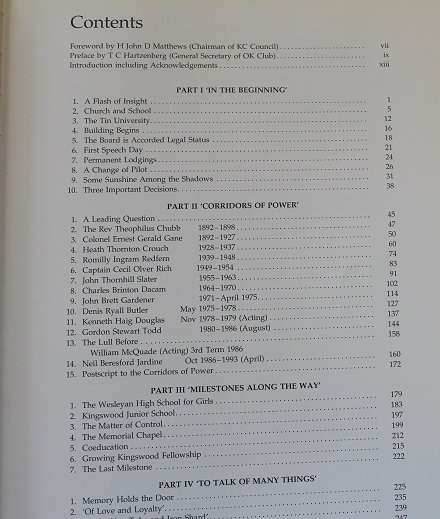 Still upon a frontier. A History of Kingswood College 1892-1993 by Howard and Joyce Kirkby