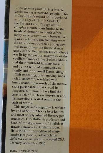 Karoo Morning by Guy Butler--An Autobiography 1918-35