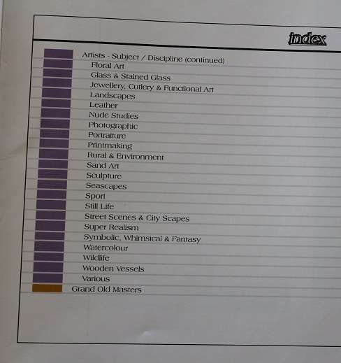 Zebra register of South African Artists Galleries 2002